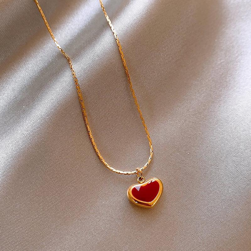 Titanium Steel Gold Brick Necklace for Women - Luxury 2025 Style, High-End Sweater and Collarbone Chain, Non-Fading.