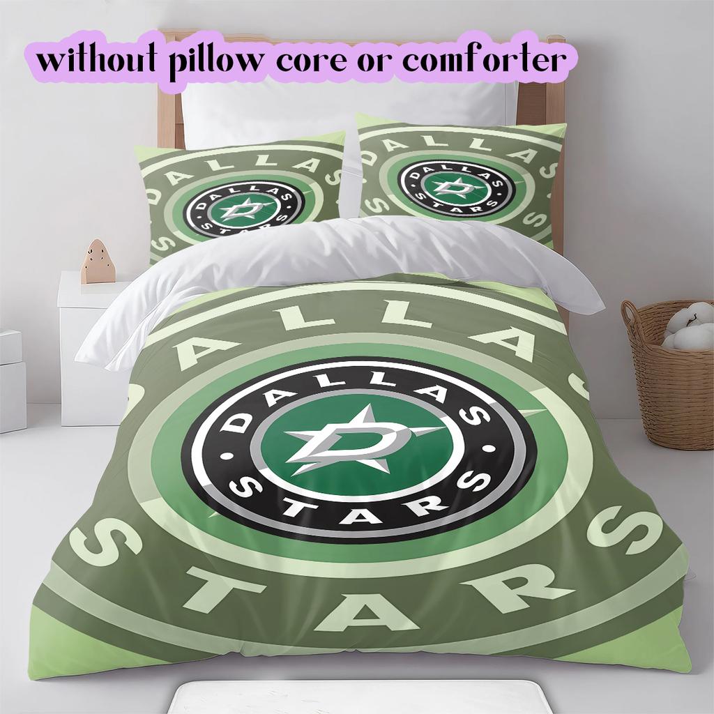 Ice Hockey Logo Pattern Bedding Quilt Set Quilt Cover Pillowcase Home Decoration Birthday Gift (1*duvet Cover+ 2*pillowcase, Without Core)
