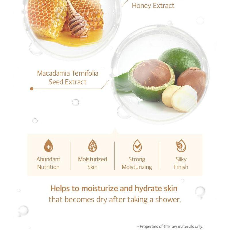 KUNDAL Loção Corporal Hidratante Refrescante Pura Natural de Mel e Macadâmia - 7 Tipos