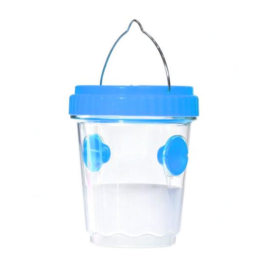 Outdoor Solar Wasp Trap, Hanging Waterproof Hornet Trap Bucket, Reusable Yellow Jacket Trap with LED Light, Wasp Catcher for Garden Patio Backyard