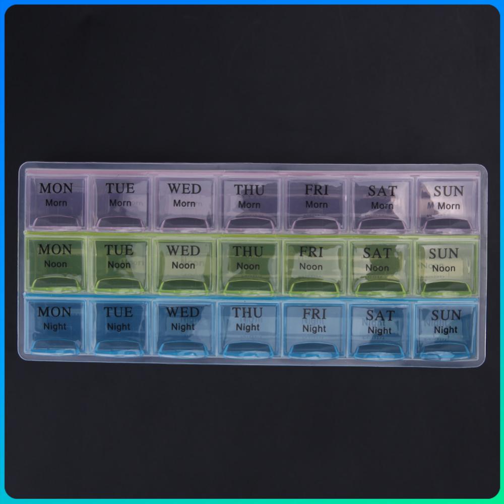 

Weekly Pill Organizer 3 Times A Day Daily Pill Case 21 Compartments Daily Pill Container Vitamin Holder for Fish Oil/Supplements China Mainland