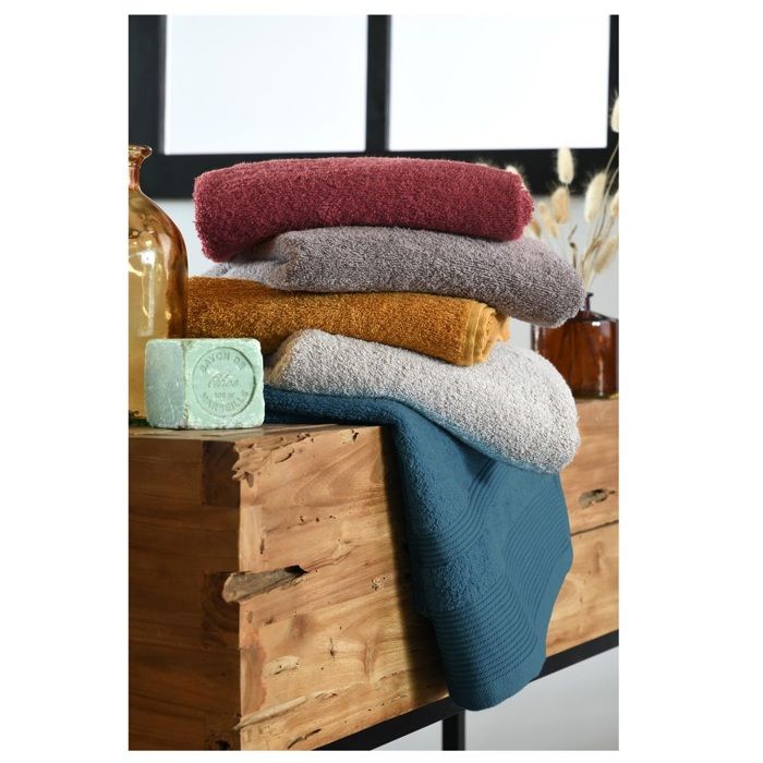 Serviette de toilette 70 x 140 cm Lilas bleu pétrole