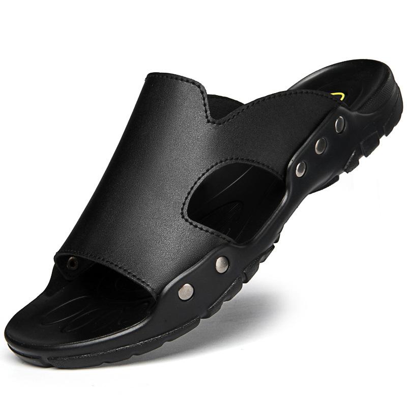 Sandals Men's Cowhide Breathable Casual Slippers Open-toed Beach Shoes Large Size Men's Shoes
