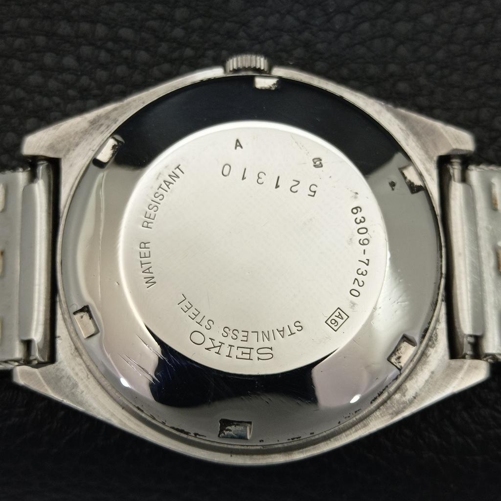 AUTOMATIC VINTAGE SEIKO 6319A JAPAN MENS WHITE COLOR DIAL WATCH a500827-5 R154-a500827
