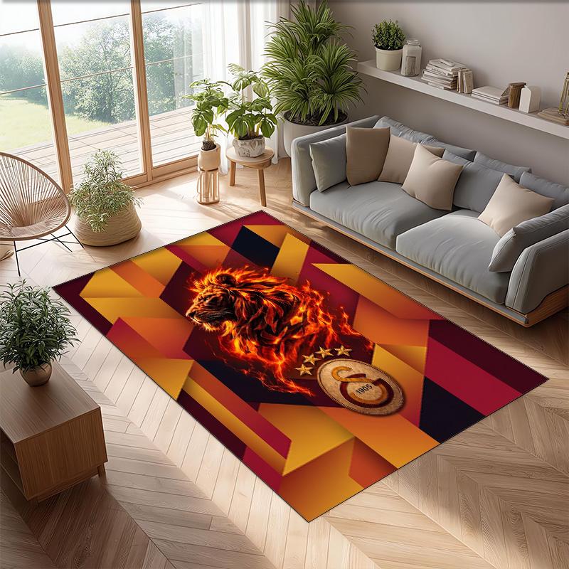 Tappeto Morbido Antiscivolo per Interni con Motivo Calcio Galatasaray FC Tappetino Decorativo Sportivo per Camera da Letto