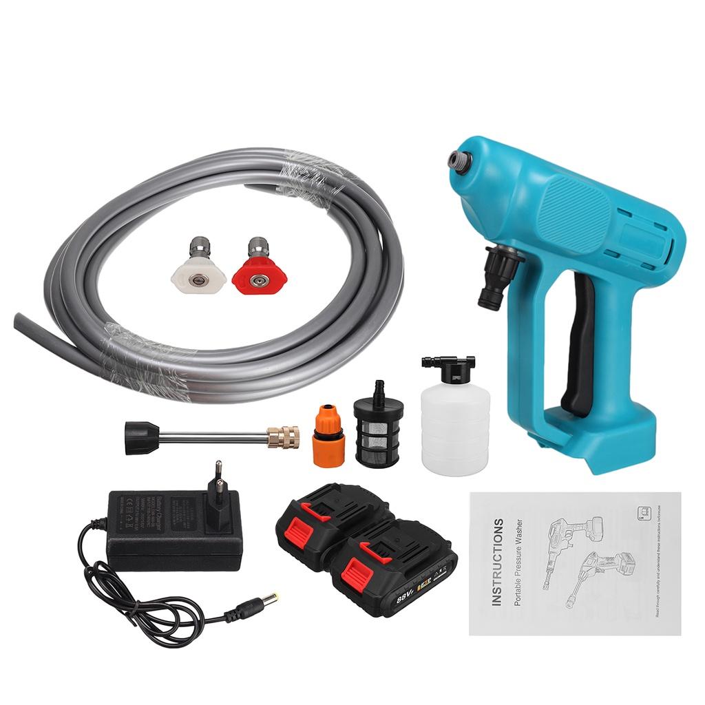 1500W 88VF Cordless High Pressure Washer Spray Water Gun Car Wash Pressure Water Nozzle Cleaning Machine for 18V Battery