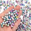 100pcs Acrylic Beads 6mm Colorful Glossy Wrinkle Round Loose Beads For Jewelry Making DIY Necklace Bracelet Earrings Accessories
