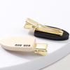 2pcs Women's Premium Letter Hair Clip Girl's Side Seamless Acetate Clip High-end Forehead Bangs Chuck Ornament Duckbill Clip