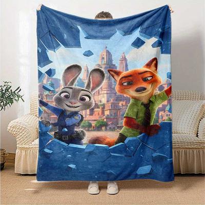 Zootopia Adventure Gift Blanket Warmthful Decor Versatile for Sofa Couch Office Bed Picnics for All Occasions Modern Style Ideal Gift Family Y25