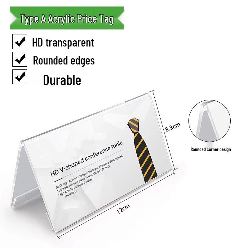 Double-Sided V-Shaped Acrylic Display Stand for Table Signs
