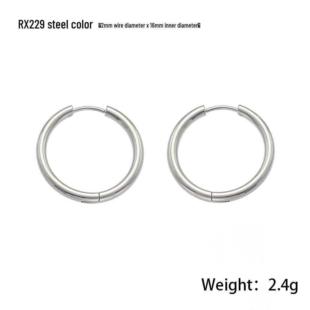 Zhang Ruonan Style 18K Gold Circle Stud Earrings