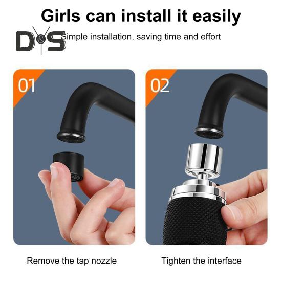 360-Grad-Schwenkhahnverlängerung mit einstellbaren Wasserflussmodi Spritzwassergeschützter Küchenhahnbelüfter