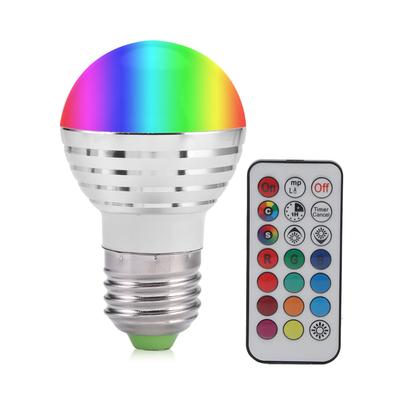 E27 3W LED RGB Changement de Couleur Ampoule Lampe Bougie Kit Télécommande