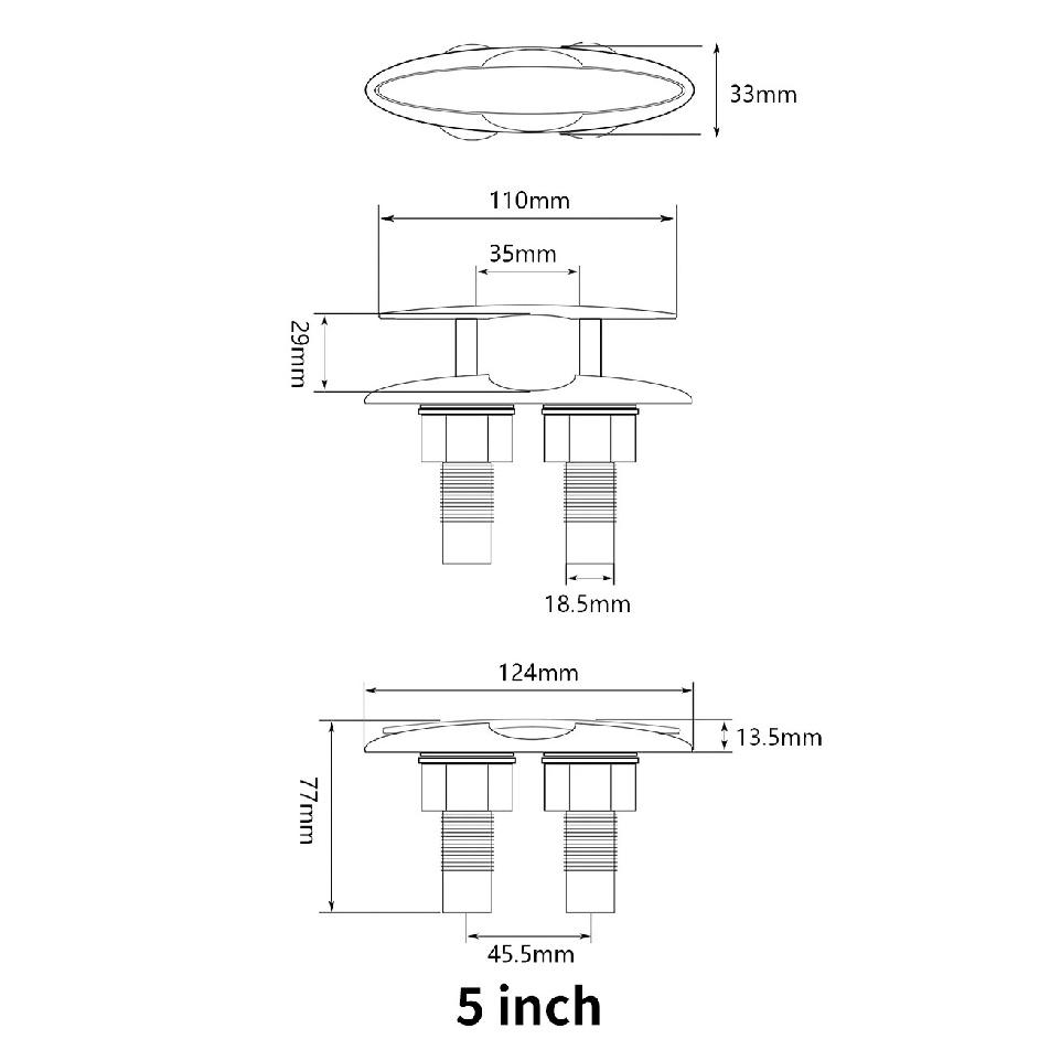 

316 Stainless Steel 5inch 6inch Heavy Pop Up Cleat Boat Accessories Save Space Mooring Dock Neat Cleat Marine Boat Yacht Bollard 5 inch