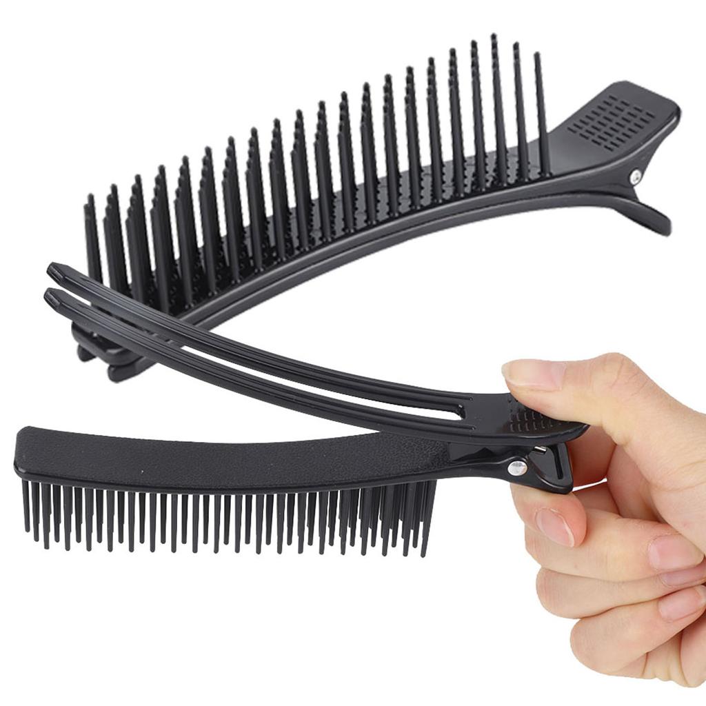 2Pcs Hair Styling Clip Salon Sectioning Hairpin Hairdressing Partition Clip Hairgrip Tool Black