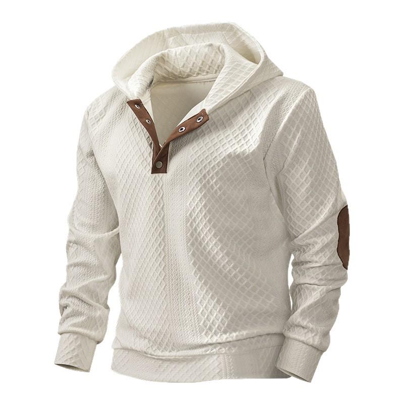 2026 Lente Heren Trendy Jacquard Gebreide Casual Hoodie