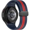 Silicone Strap for Samsung Galaxy Watch 4/5/6/7/FE 40/42/43/44/45/46/47mm, Navy Blue / Red