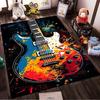 Colorful Electric Guitar Carpet with Abstract Paint Splash Design Suitable for Use As an Anti-slip for Living Room Bedroom Sofas