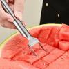 Cortador de Sandía Acero Inoxidable Cortador de Fruta Doble Cabezal Tenedor Cortador de Sandía Herramienta para Cubos Melón Piña Herramienta para Cocina Picnic