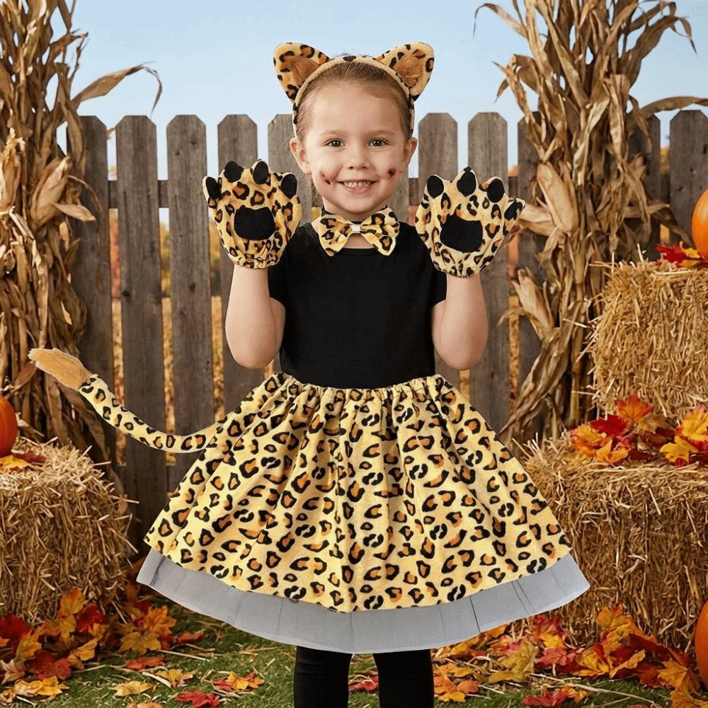 Giraffe Skirt Headband Bow Children Short Dress Themed Carnival Event