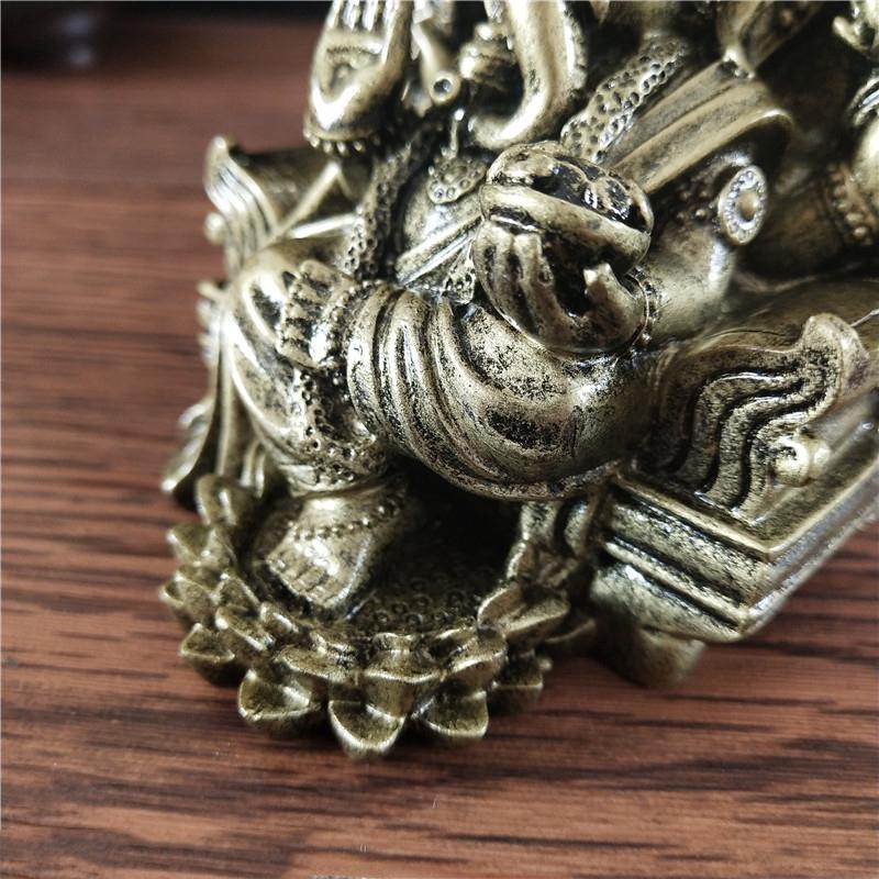 Lord Ganesha Statue Sculpture Elephant God Buddha Statues Figurines Resin Bronze Color Ornament For Home Garden Decoration