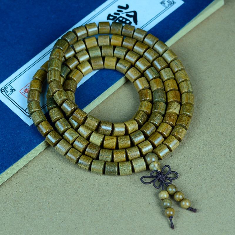 Argentina old material submerged green sandalwood bracelet sandalwood wooden cultural toy bracelet men's and women's jewelry buddhist beads