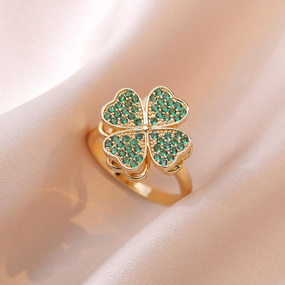 

Adjustable Heart Zirconia Rotating Ring for Women - Japanese & Korean Style