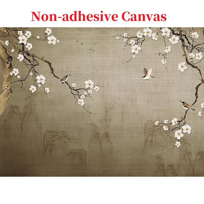 

Китайские ретро сливовые цветы и птицы, настенная роспись, классическая настенная живопись, гостиная, кабинет, домашний декор, фрески, стикер на стену 400cm (W) x 250cm (H)