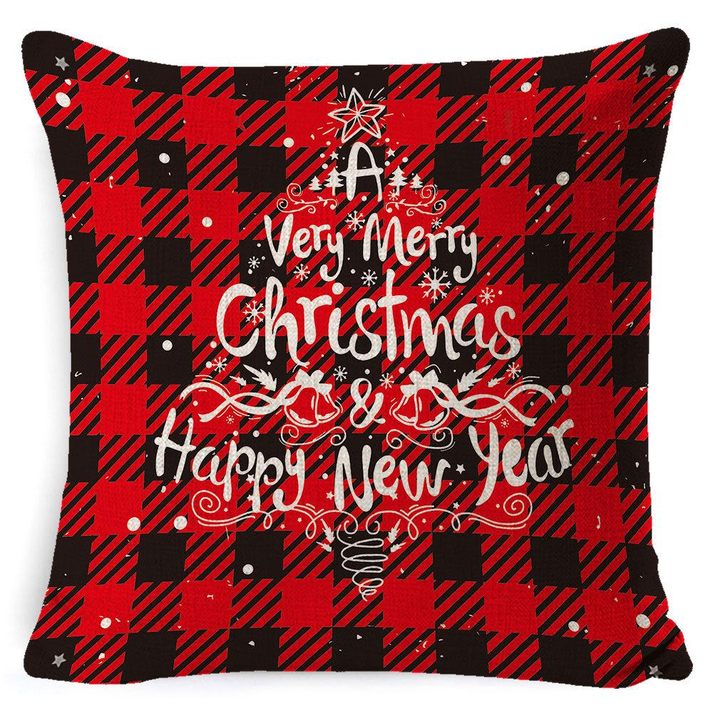 New Christmas Pillow Cover Four-piece Set Pillow Cushion Office Lumbar Backrest Decorative Backrest