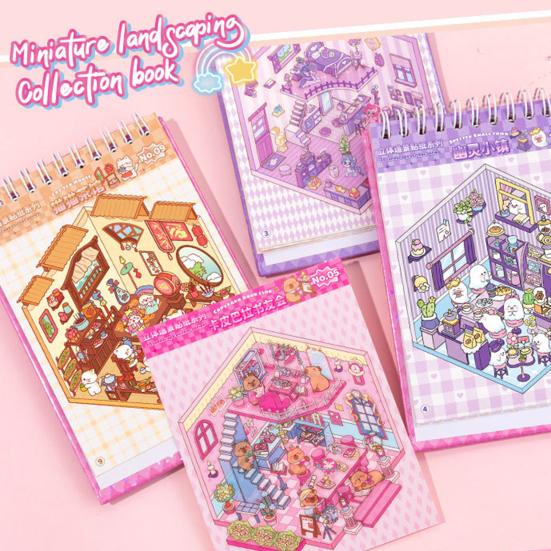 DIY 3D Scene Sticker Collection Book for Kids Adults Make Your Own Shop House Stickers for Relief Stress Pass The Time