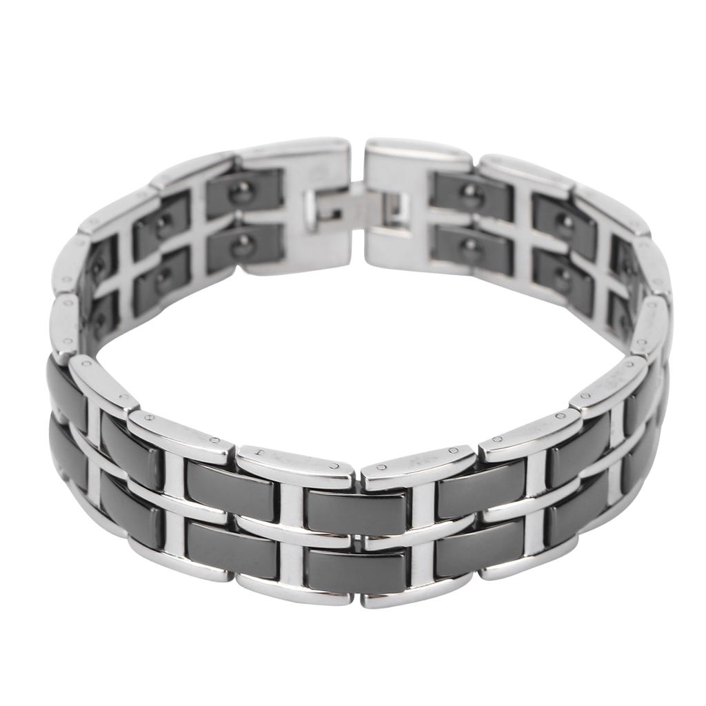 Bransoletka Magnetyczna Prosta Stal Tytanowa Czarna Bransoletki do Terapii Magnetycznej na Uśmierzenie Bólu
