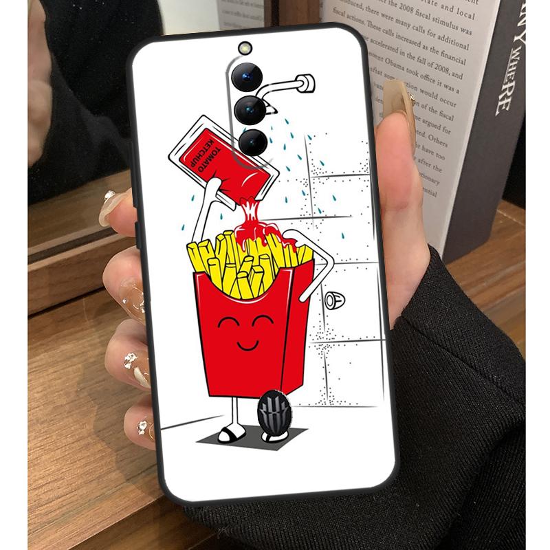 French Fries Burger Pizza Case For Nubia Red Magic 8 9 10 Pro Plus 6 7 6S 7S Pro 5G 6R RedMagic 9S 8S Pro Plus Coque