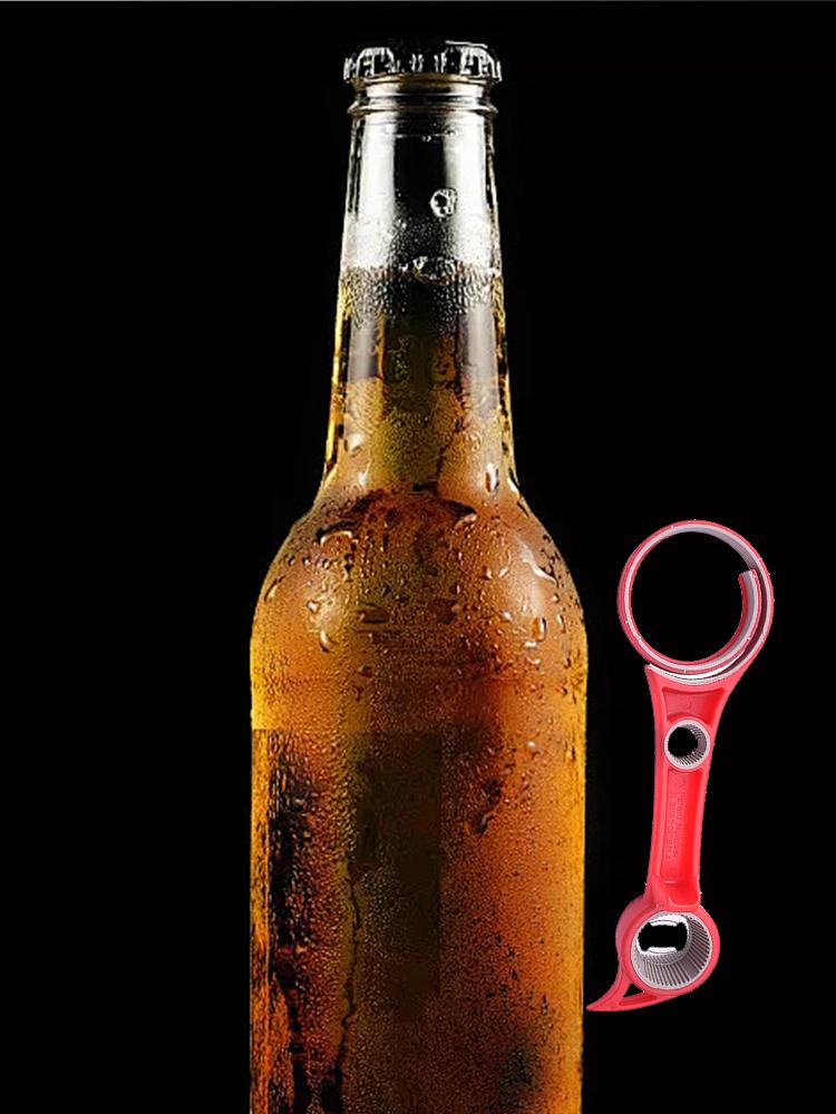

1Pc 6 In 1 Multi-function Can Opener Bottle Jar Beer Soda Remover Kitchen Tool Lid Seal Remover Screw Kitchen Manual Gadgets красный