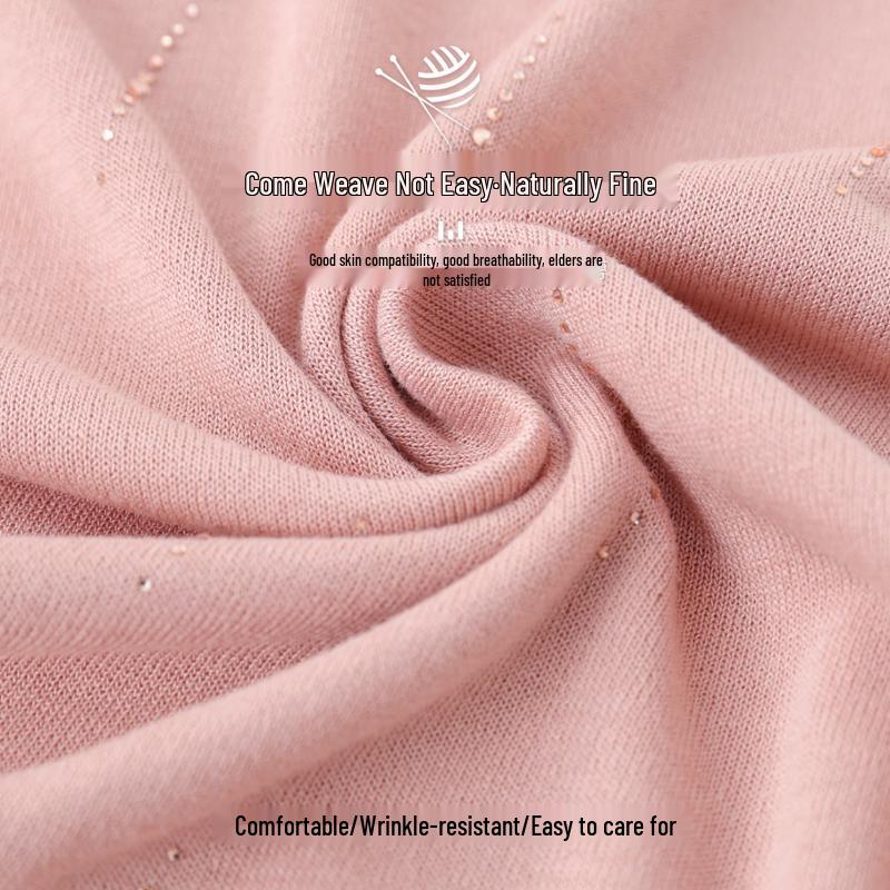 Elegant Hollow-Out Knit Top for Middle-Aged Women