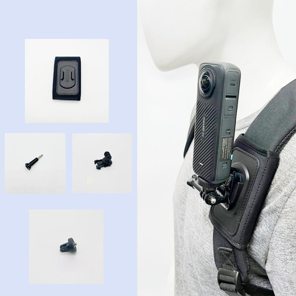 

Крепление-держатель на плечевой ремень сумки/рюкзака с вращением на 360 градусов для GoPro Hero 13 12 11 10 9 DJI Action 5 Pro 4 Insta360 X4 X3 C