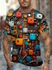 Modny męski T-shirt z nadrukiem - Ultra miękki i oddychający - Design inspirowany obwodami elektronicznymi, Idealny na lato - Niezbędny komfort