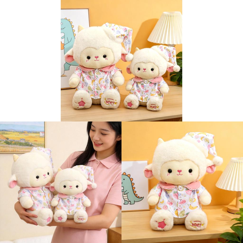 Soft Plush Sheep Stuffed Animal For Kid Birthday Gift Sleep Aid Cushion