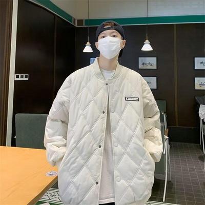 Men's Korean-Style 2025 Winter Jacket: Trendy Cotton with Diamond Quilting - Warm and Casual.