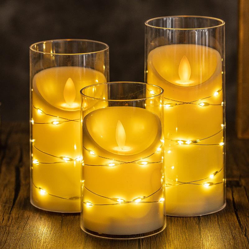 Candle Swing Head Light String Candle Light Simulation Candle Light Atmosphere Light Candlelight Dinner Candle Light Small Ornaments