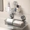 Punching Free Bathroom Storage Rack Multi-Function Suction Cup Wall Mounted Tissue Box Removable Drainable
