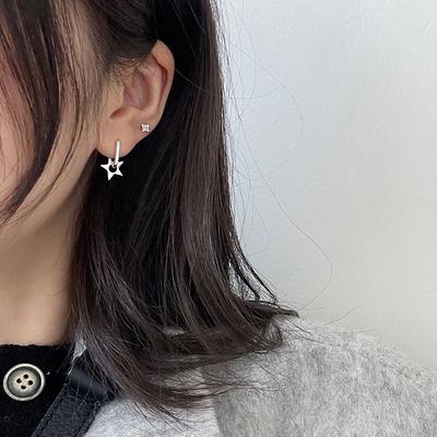 Hollow Star Ear Buckle Personalized Fashion Earrings Cool Handsome A Multi-Wear Hip Hop Star Earrings