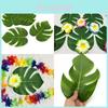 Vibrant Green Polyester Leaves Set For Tropical Hawaiian Luau And Moana Party Decorations
