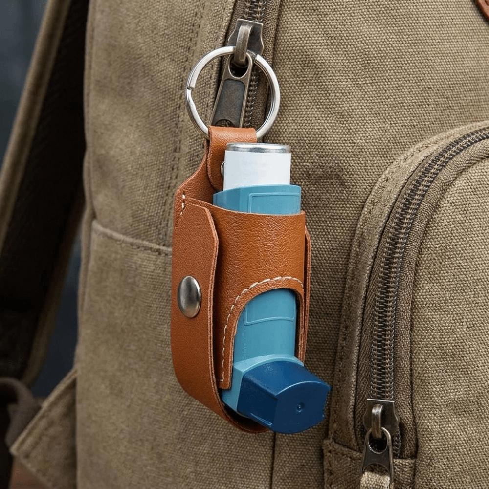 Lightweight Inhaler Spacer Holder Protective Inhaler Key Chain Practical Cough Storage Bag  Hiking