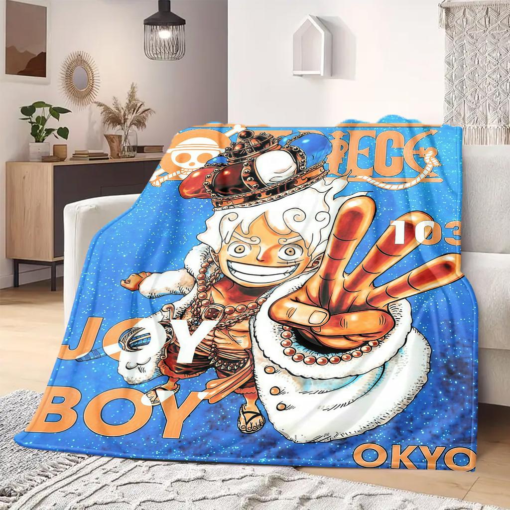 Luffy D Cartoon Print Blanket Warm Comfortable Flannel Blanket Suitable for Bedrooms,Sofas, Beds,Chairs,Travel -QIAO54