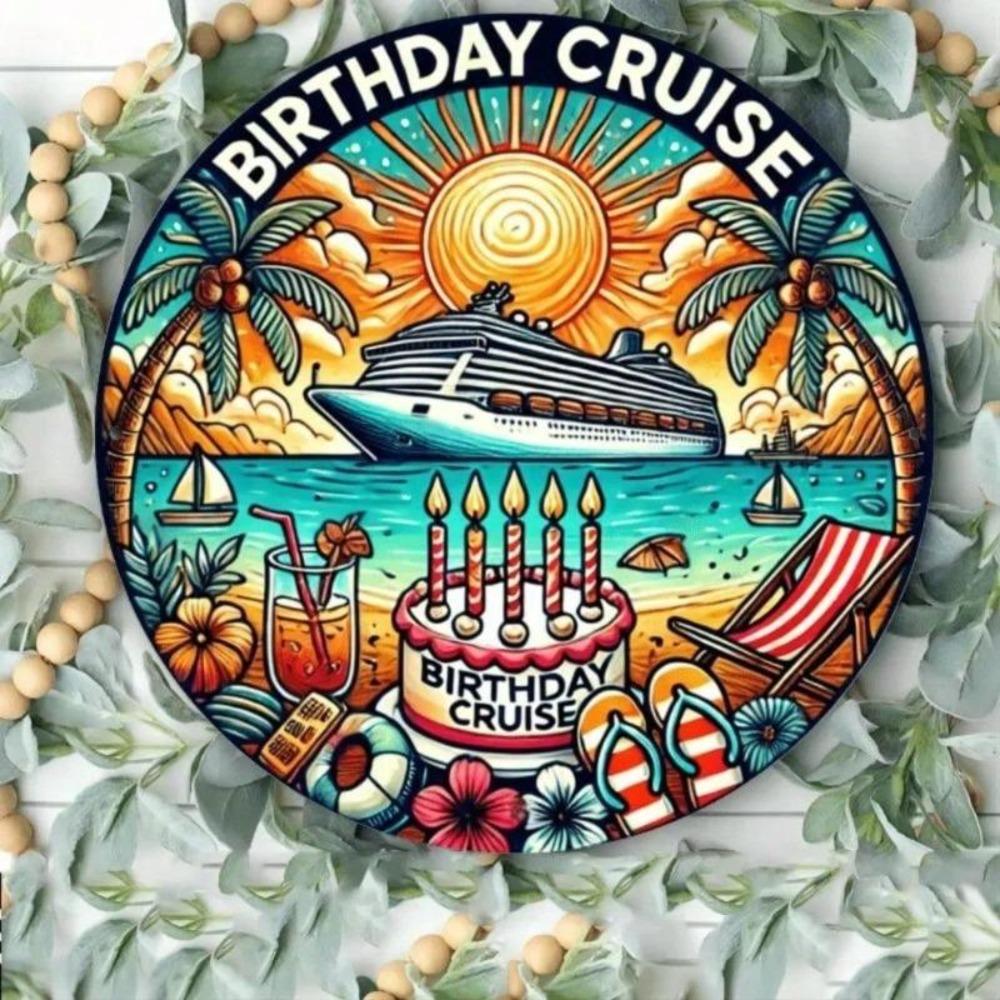 Metal Wall Art Tropical Birthday Nautical Round Home Decor Room Party
