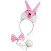 Bunnies Costumes Set Ears Tail Bowtie Gloves Animal Fancy Costumes Kit Accessories for Kids Halloween Cosplay Party Props