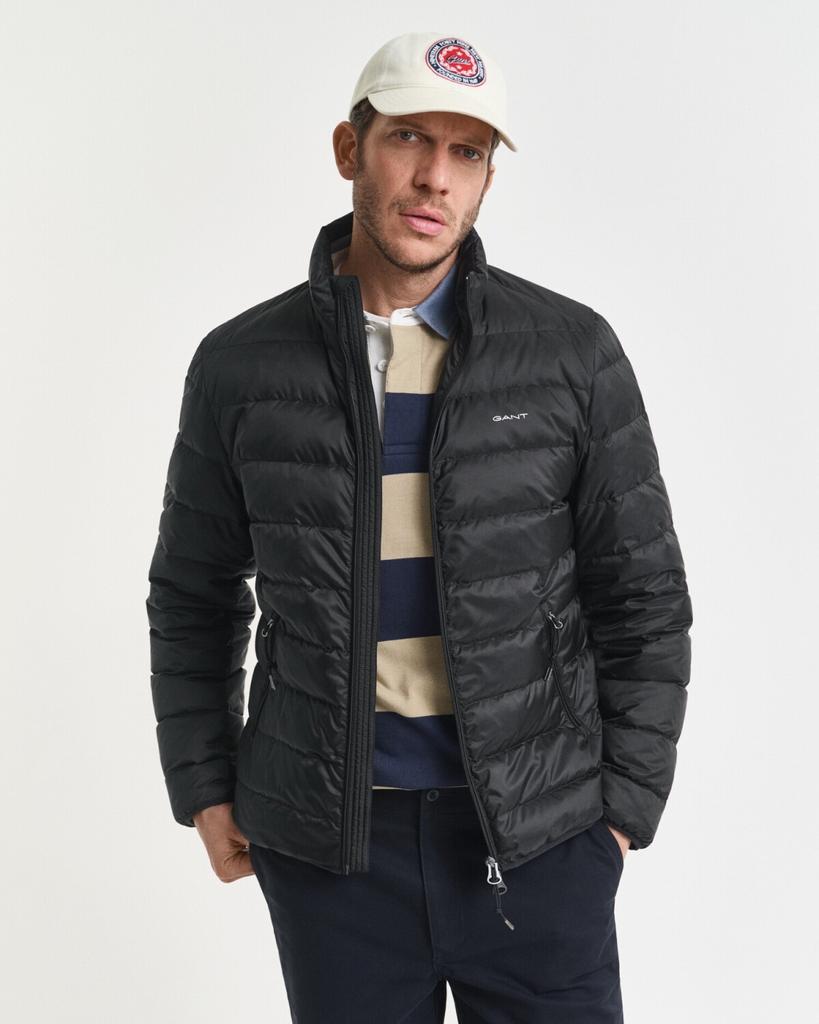 Зимняя куртка GANT Light Down Jacket на двусторонней молнии черная