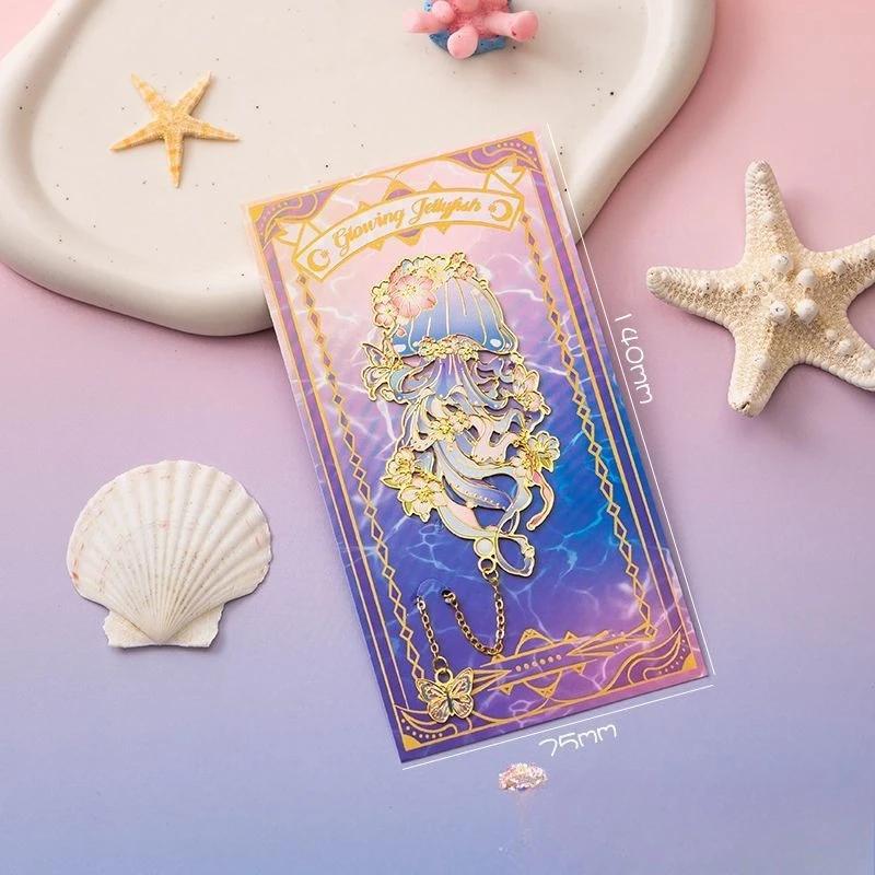 Partysu Blue Dreamy Ocean Bookmark Metal Book Holder Gift Birthday Present for Friends Reading School Supplies Bookmark