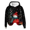 Women's Fashion Long Sleeve Christmas Print Loose Hooded Sweatshirt Top
