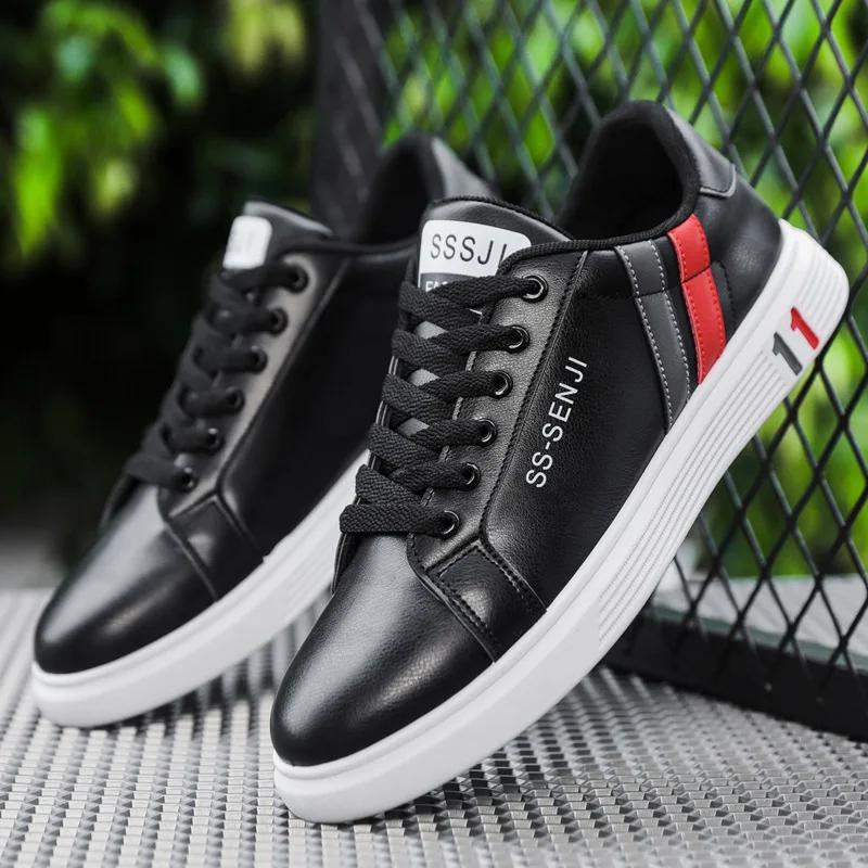 

New Men s Spring Board Shoes Versatile non slip Sneakers Casual comfortable white footwear breathable Male shoes Zapatos 48 чёрный